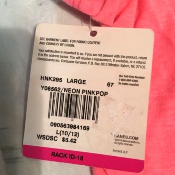 Hanes Girls Top Orange Graphic Summer Vibes Size L 10-12 NWT - Picture 4 of 5